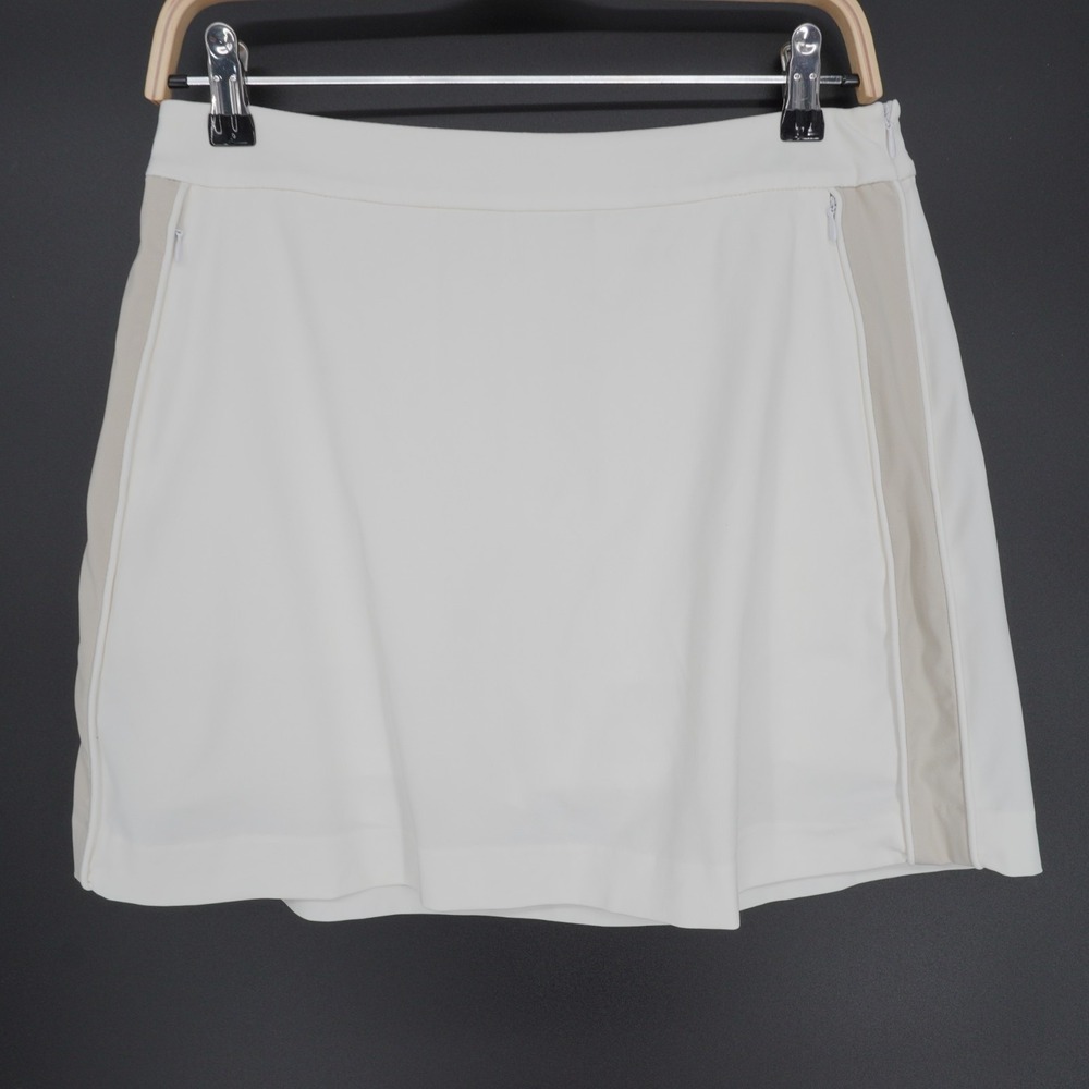 Greyson Golf Skort Womens M Ivory Performance Pickleball Tennis Resort Pockets